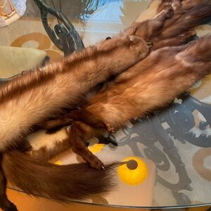 Vintage mink 4 pelt stole, collar
